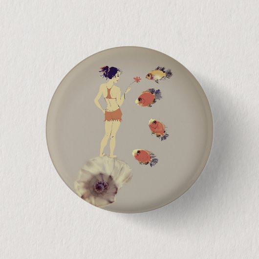 Ein Mädchen mit Blume Button (Vorderseite)
