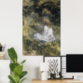 Ein Mädchen mit Blume im Gras (1878) Poster (Heimbüro)