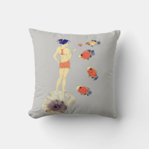 Ein Mädchen mit Blume Kissen