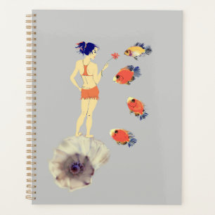 Ein Mädchen mit Blume Planer