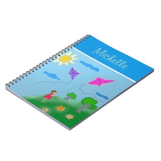 Ein Mädchen mit Drachen mit Namen Notizblock (Linke Seite)