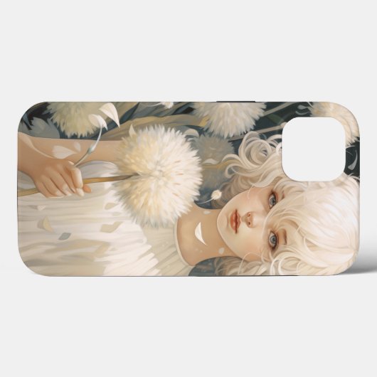 Ein Mädchen mit einem Dandelion iPhone 13 Fall Case-Mate iPhone Hülle (Rückseite (Horizontal))