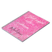 EIN MÄDCHEN MIT EINEM DREAM-SPIEL-Glitzer in heiß  Notizblock (Linke Seite)