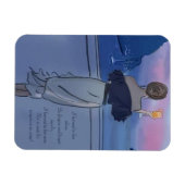 Ein Mädchen mit einem Glas Wein an der Küste Magnet (Horizontal)