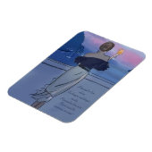 Ein Mädchen mit einem Glas Wein an der Küste Magnet (Linke Seite)