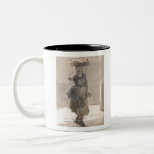 Ein Mädchen mit einem Korb auf ihrem Kopf - Paul S Zweifarbige Tasse