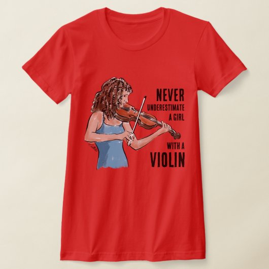 Ein Mädchen mit einem Violin-T-Shirt T-Shirt (Ablage )