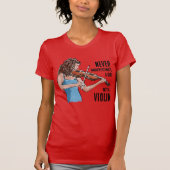 Ein Mädchen mit einem Violin-T-Shirt T-Shirt (Vorderseite)