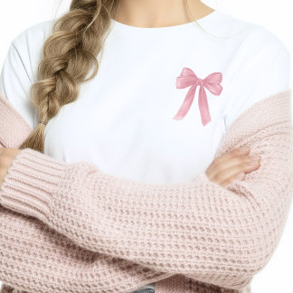 Ein Mädchen mit einer rosa Schleife - Thema T-Shirt