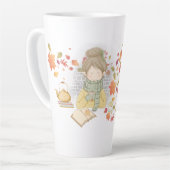 Ein Mädchen mit einer Tasse Tee und fliegenden Blä (Linke Ecke)