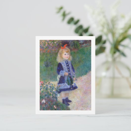 Ein Mädchen mit einer Wasserdose, Renoir Postkarte (Stehend Vorderseite)