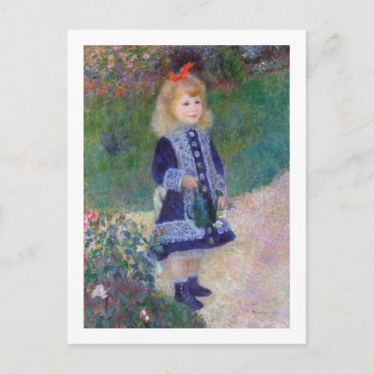 Ein Mädchen mit einer Wasserdose, Renoir Postkarte (Vorderseite)