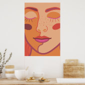 ein Mädchen mit geschlossenen Augen Poster (Küche)
