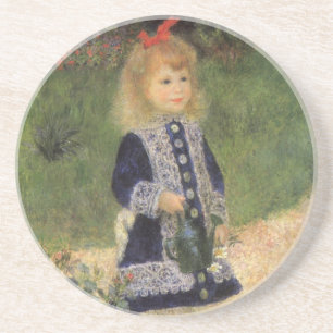 Ein Mädchen mit Gießkanne von Pierre Renoir Getränkeuntersetzer