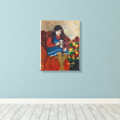 ein Mädchen mit ihrem Hund Leinwanddruck (Insitu (Holzboden))