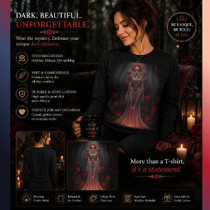 Ein Mädchen mit Knochen trägt ein Hochzeitskleid i T-Shirt