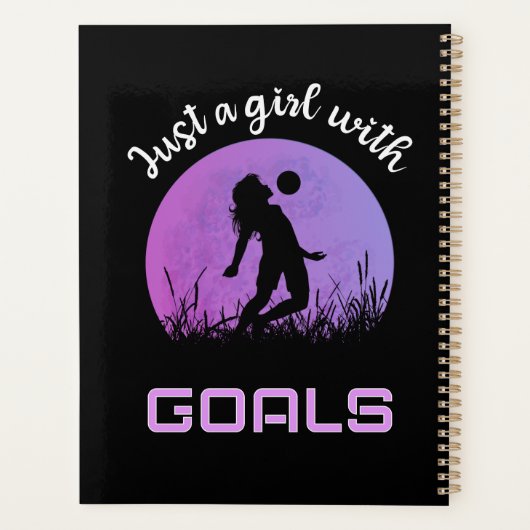 Ein Mädchen mit Toren schöner Fußball Planer (Rückseite)