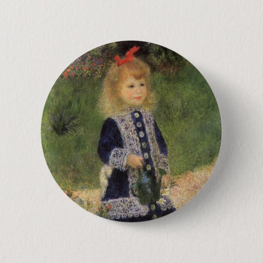 Ein Mädchen mit Wasserkocher von Pierre Renoir Button (Vorderseite)