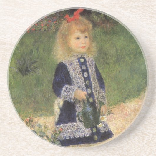Ein Mädchen mit Wasserkocher von Pierre Renoir Getränkeuntersetzer (Vorne)