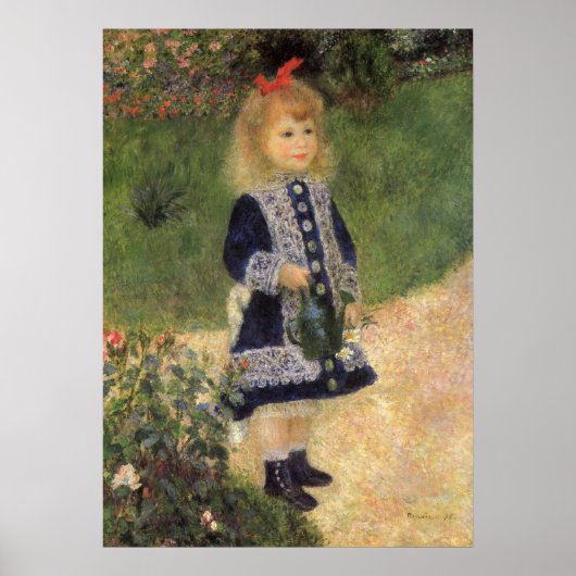 Ein Mädchen mit Wasserkocher von Pierre Renoir Poster (Vorne)