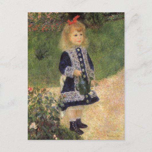 Ein Mädchen mit Wasserkocher von Pierre Renoir Postkarte (Vorderseite)