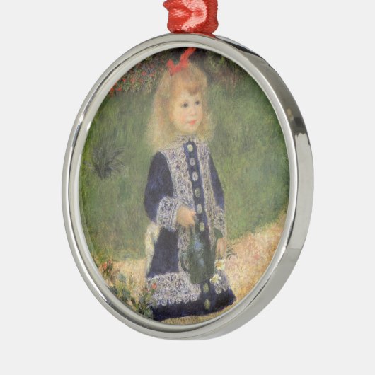 Ein Mädchen mit Wasserkocher von Pierre Renoir Silbernes Ornament (Links)
