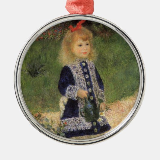 Ein Mädchen mit Wasserkocher von Pierre Renoir Silbernes Ornament (Vorne)