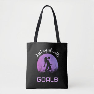 Ein Mädchen mit Zielen, schönes Fußballspiel Tasche