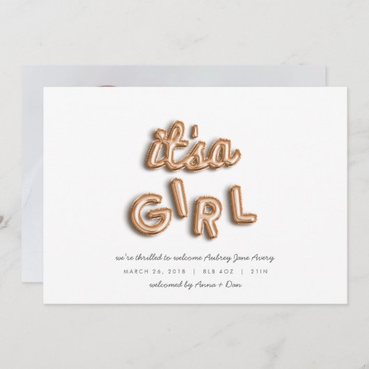 ein Mädchen! Rotgold. Ankündigung (Vorne/Hinten)