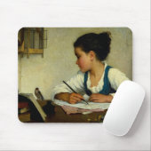 Ein Mädchen schreiben, Pet Goldfinch von Henriette Mousepad (Mit Mouse)
