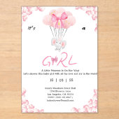 ein Mädchen.süße Babydusche Acryleinladungen (Vorderseite)