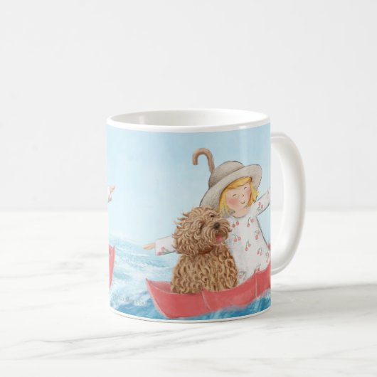 ein Mädchen u. ihr Hund/© Labradoodle Liebe Kaffeetasse (VorderseiteRechts)