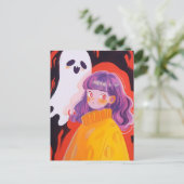 Ein Mädchen und ein Geist Postkarte (Stehend Vorderseite)