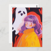 Ein Mädchen und ein Geist Postkarte (Vorne/Hinten)