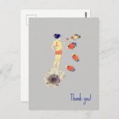 Ein Mädchen und Fische Postkarte (Vorne/Hinten)