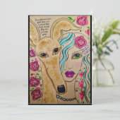 Ein Mädchen und ihr Hund Dankeskarte (Stehend Vorderseite)