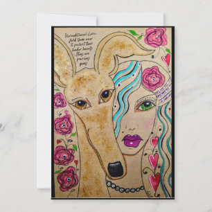 Ein Mädchen und ihr Hund Dankeskarte