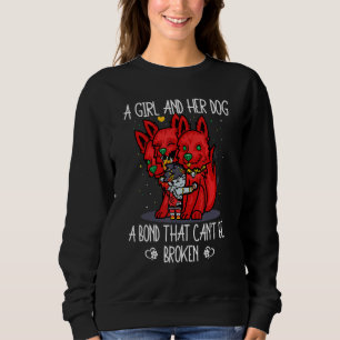 Ein Mädchen und ihr Hund eine Anleihe, die nicht z Sweatshirt