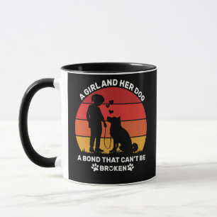 Ein Mädchen und ihr Hund Eine Bindung, die nicht g Tasse