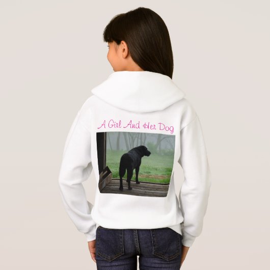 Ein Mädchen und ihr Hund Hoodie (Schwarz voll)