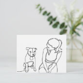 Ein Mädchen und ihr Hund Postkarte (Stehend Vorderseite)