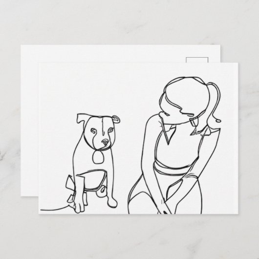 Ein Mädchen und ihr Hund Postkarte (Vorne/Hinten)