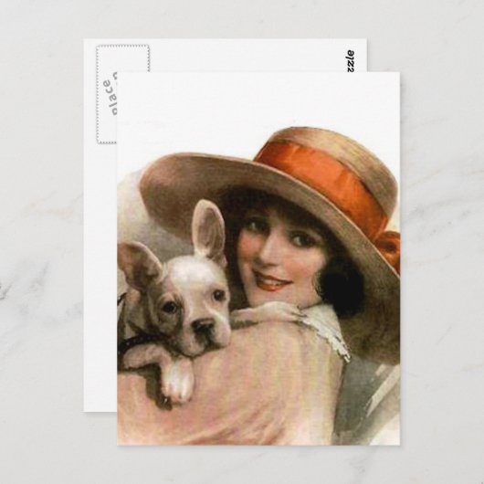 Ein Mädchen und ihr Hund Postkarte (Vorne/Hinten)