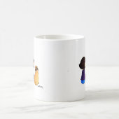 Ein Mädchen und ihr Mops (brünett) Kaffeetasse (Mittel)