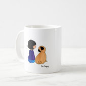 Ein Mädchen und ihr Mops Kaffeetasse (Vorderseite Links)