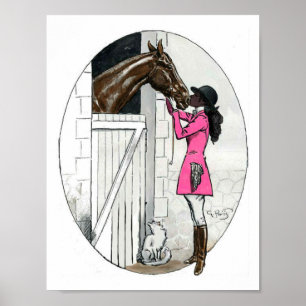 Ein Mädchen und ihr Pferd Pink Coat Afrikaner Poster