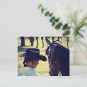 Ein Mädchen und ihr Pferd Postkarte (Stehend Vorderseite)