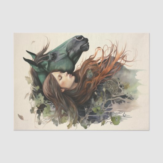 Ein Mädchen und ihr Pferd Seidenpapier (Vorderseite)