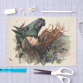 Ein Mädchen und ihr Pferd Seidenpapier (Handwerk)