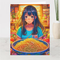 Ein Mädchen und ihr Ramen Anime Funny Groß Geburts